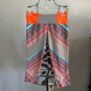 Prana leggings.  Orange with pattern